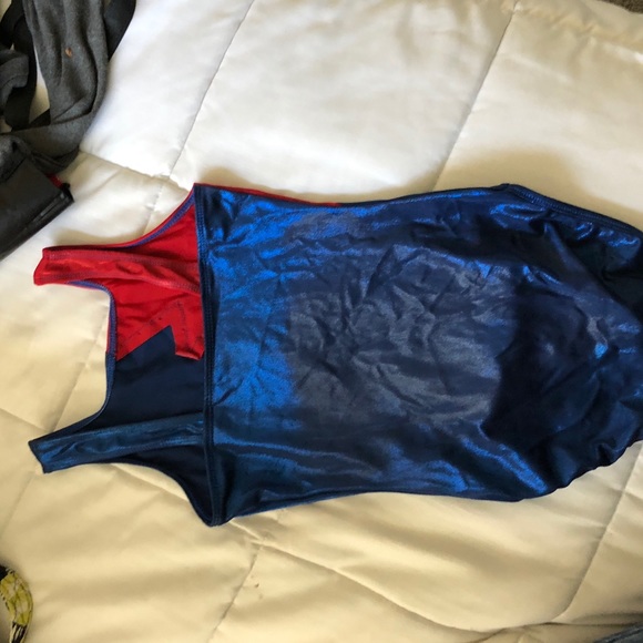 Blue and red gk elite tank gymnastics leotard - Picture 4 of 4